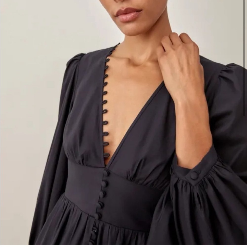 REFORMATION Caitie Black Dress - Picture 3 of 8